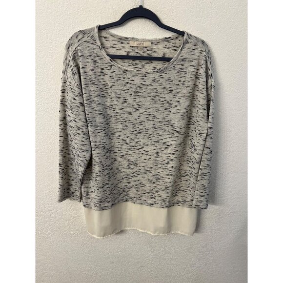 Loft layered look heather color blouse women size large - Picture 1 of 5